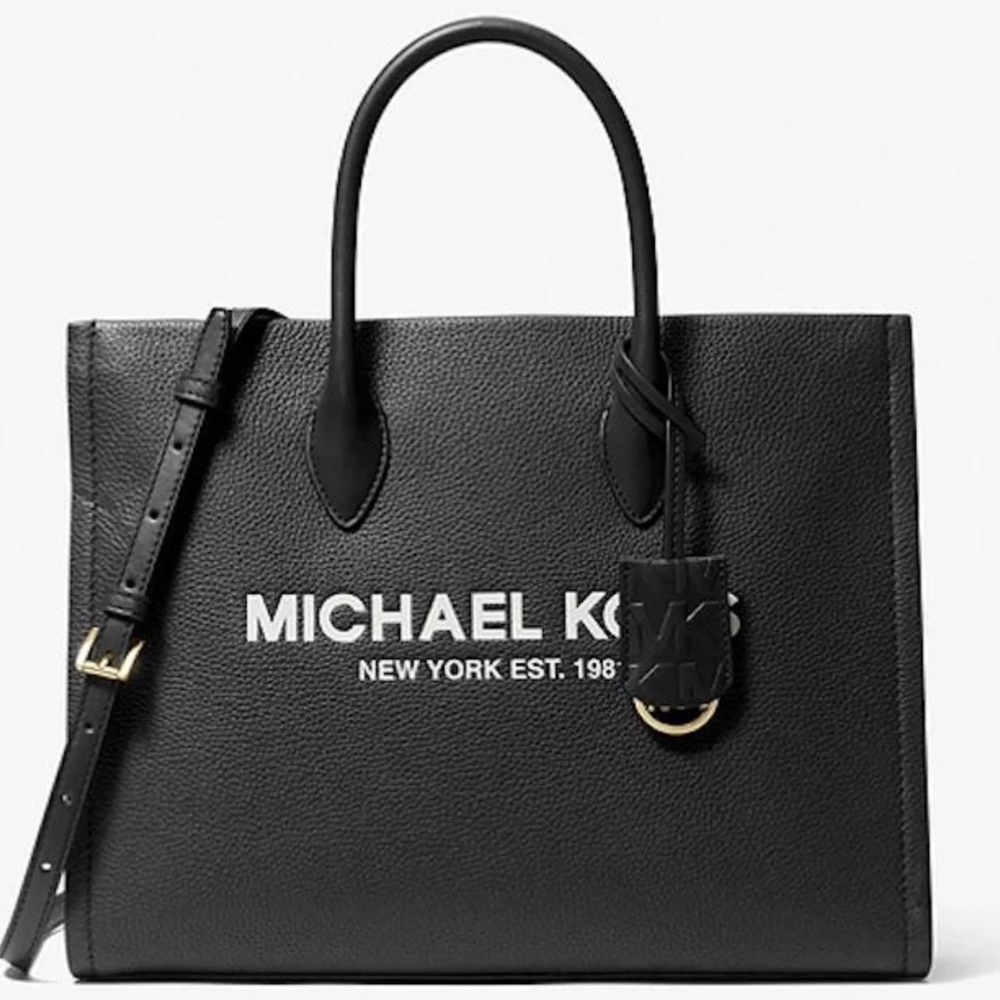 New black leather MK satchel